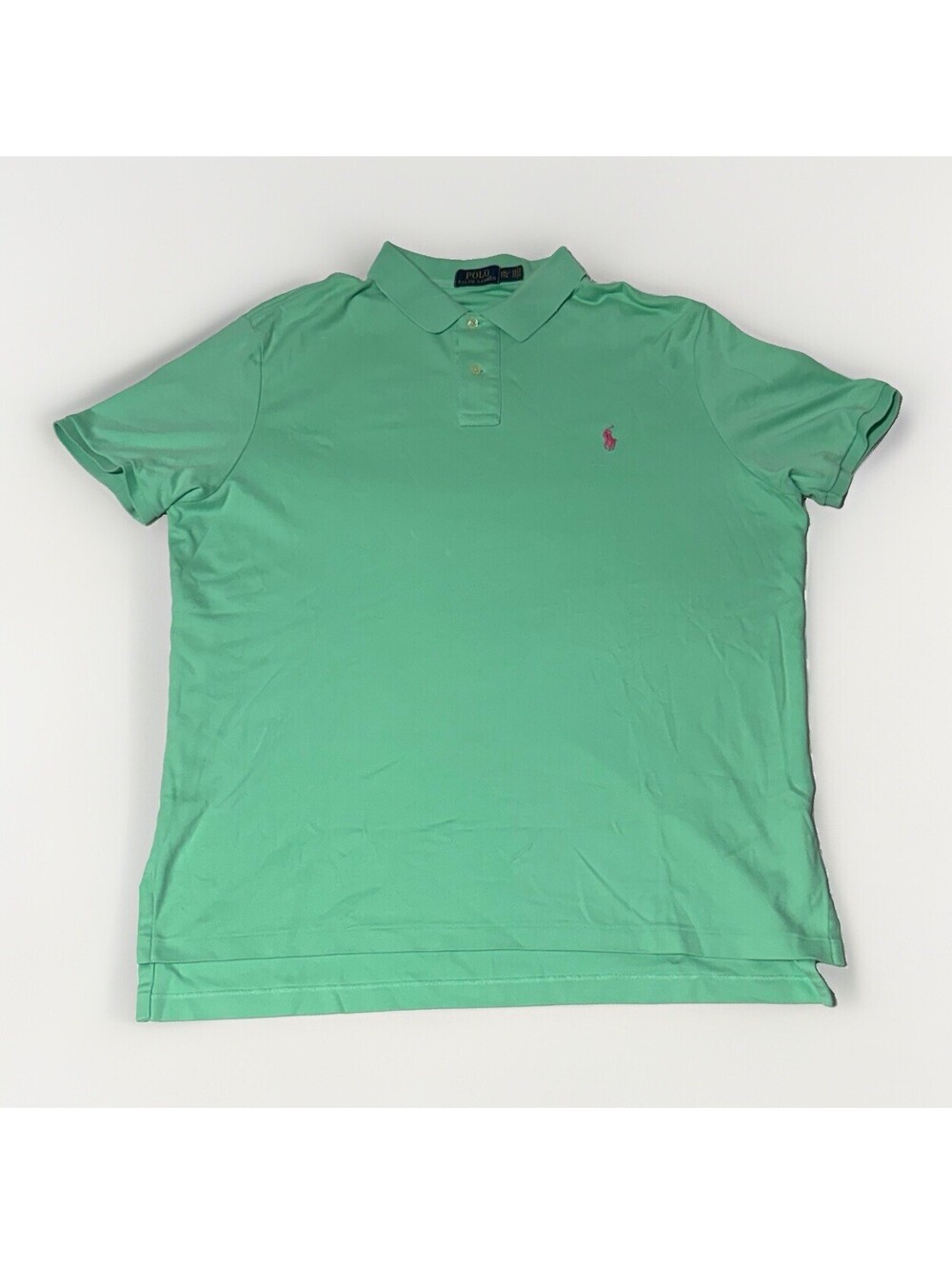 Polo Ralph Lauren Green Custom Slim Fit Pink Pony Polo Shirt Men’s Size XXL